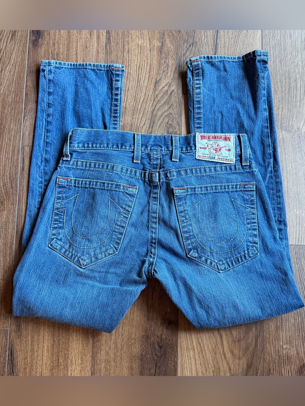 True Religion Logan Straight Leg Jeans Made in USA - Size 33